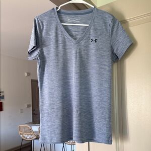 Under Armour Women's Heathered Blue V-Neck Tee